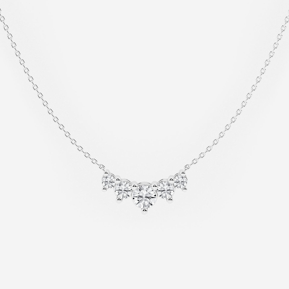 Additional Image 1 for  1 ctw Round Lab Grown Diamond Five Stone Demi Eternity Necklace